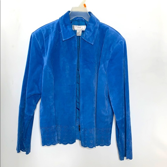 Light Blue Suede Jacket - Picture 1 of 7